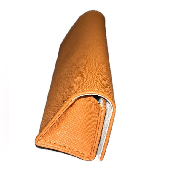 Tory Burch Orange Leather Eyeglass Case - Picture 3 of 6